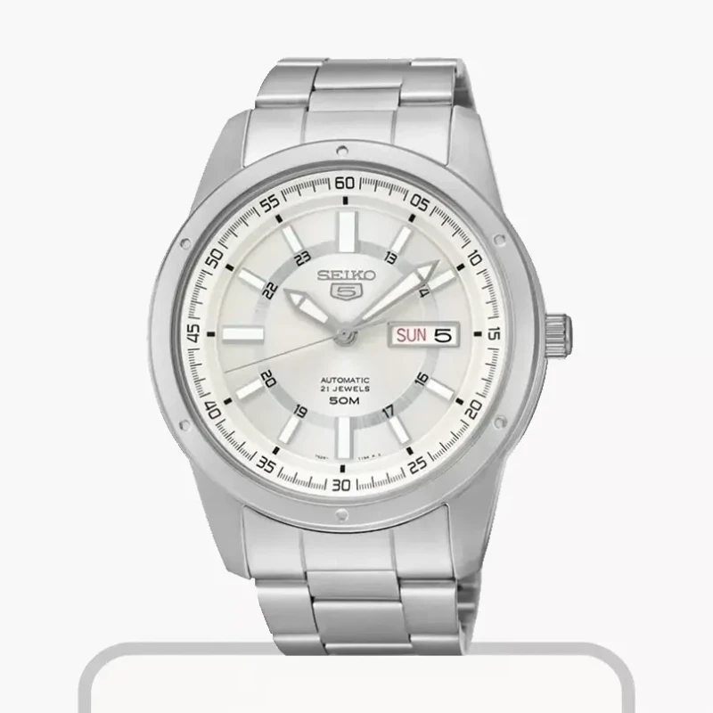 Seiko 5 Men's  Automatic Silver Dial Watch | SNKN09J1